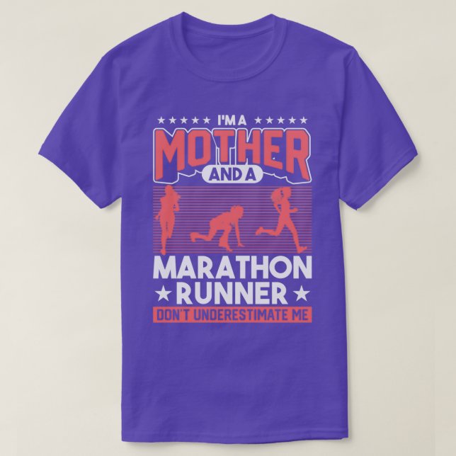 Mother and Marathon Runner Running Mom Fitness T-Shirt (Design Front)