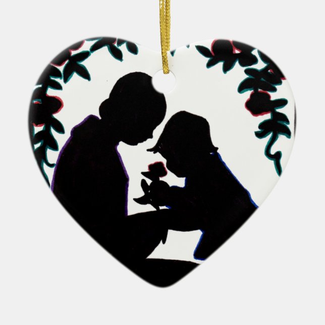 Mother and son ceramic tree decoration (Front)