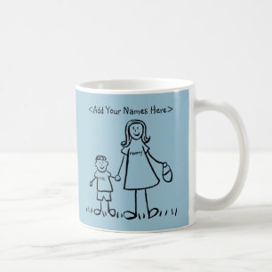 Mother and Son Custom Family Art Coffee Mug