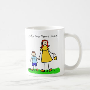Mother and Son Custom Family Art Coffee Mug