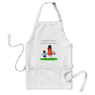 Mother and Son Custom Family Characters Art Apron