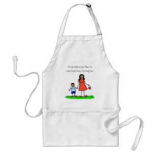 Mother and Son Custom Family Characters Art Apron