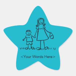 Mother and Son Family Character Custom Mum Sticker