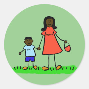 Mother and Son Family Characters Mummy Stickers
