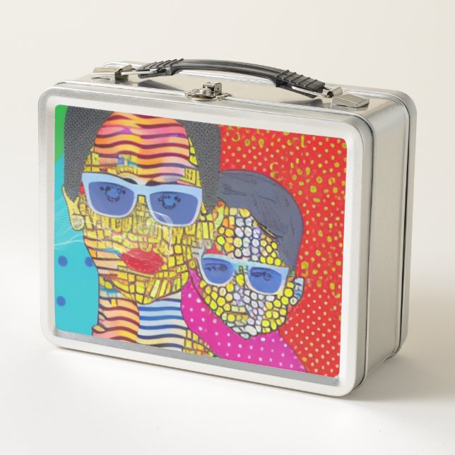 Mother and Son Metal Lunch Box (Front)