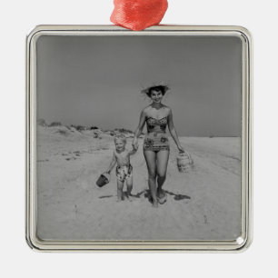 Mother and Son Metal Tree Decoration