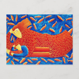 Mother and Son Painting Postcard