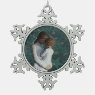 Mother and Son Pewter Snowflake Ornament