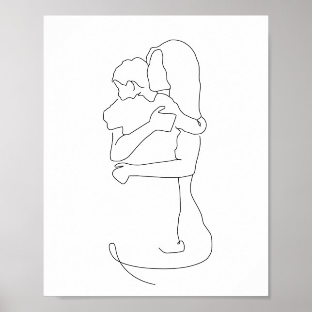 Mother and Son Print, Mother and Son Gift, Mother  Poster (Front)