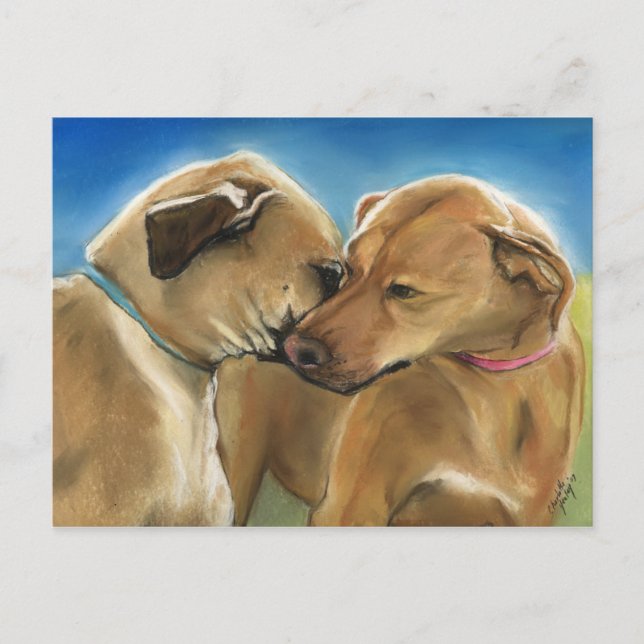 "Mother and Son Reunion" Rhodesian Ridgeback Postc Postcard (Front)