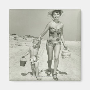 Mother and Son Walking Magnet