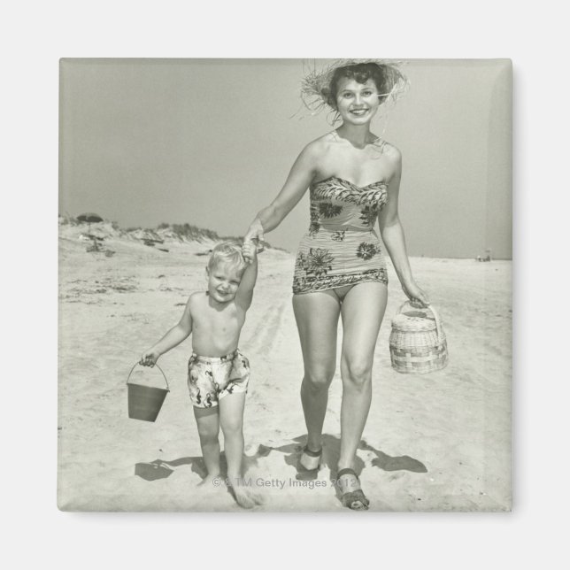 Mother and Son Walking Magnet (Front)