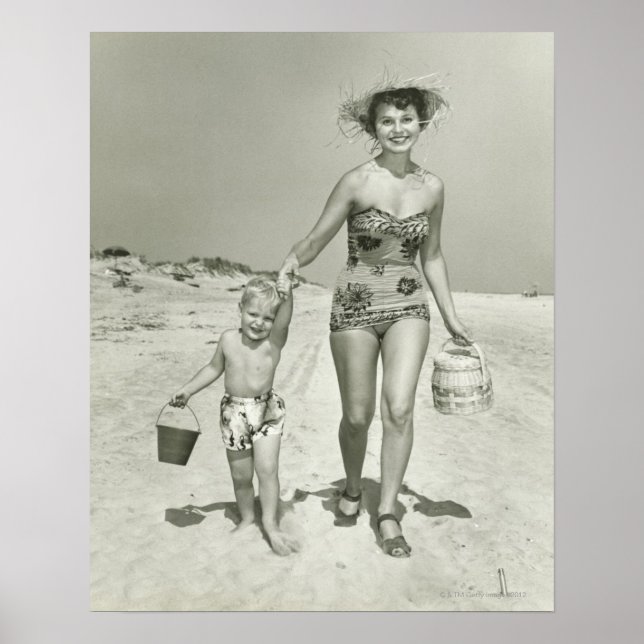 Mother and Son Walking Poster (Front)