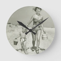 Mother and Son Walking