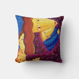 Mother and Sons Painting Love Script Cushion