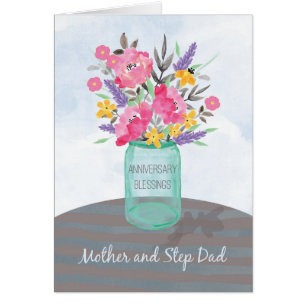 Mother and Stepdad Anniversary Blessings Jar Vase