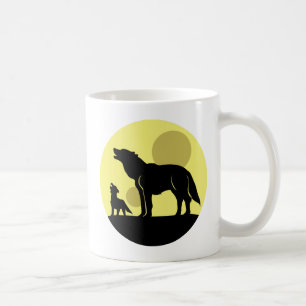 Mother and Wolf Pup Coffee Mug