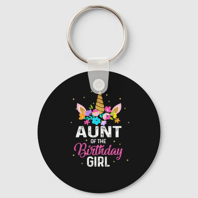 Mother Art Aunt Of The Birthday Girl Birthday Key Ring (Front)