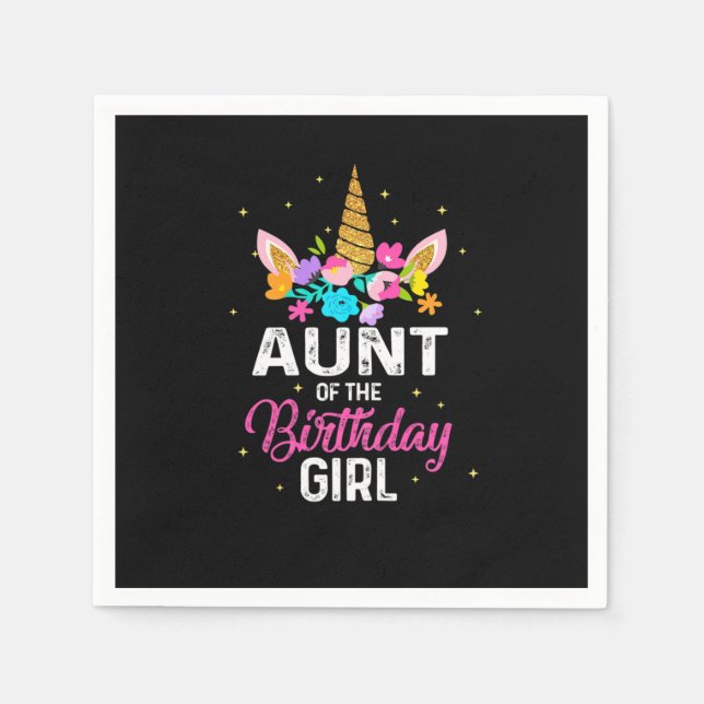 Mother Art Aunt Of The Birthday Girl Birthday Napkin (Front)