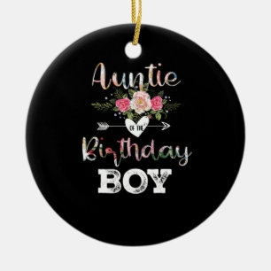 Mother Art Auntie Of A Birthday Boy Ceramic Tree Decoration