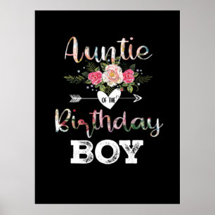 Mother Art Auntie Of A Birthday Boy Poster