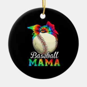 Mother Art Baseball Mama Birthday Ceramic Tree Decoration