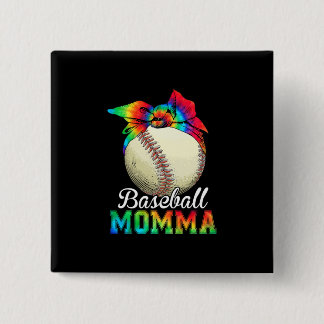 Mother Art Baseball Momma Birthday 15 Cm Square Badge