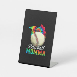 Mother Art Baseball Momma Birthday Pedestal Sign