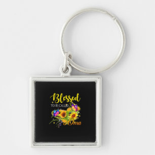 Mother Art Blessed To Be Called Oma Sunflower Key Ring