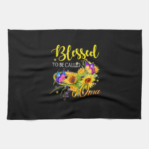 Mother Art Blessed To Be Called Oma Sunflower Tea Towel