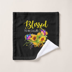 Mother Art Blessed To Be Called Oma Sunflower Wash Cloth