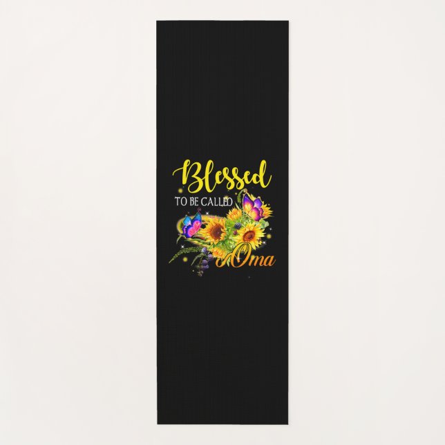 Mother Art Blessed To Be Called Oma Sunflower Yoga Mat (Front)