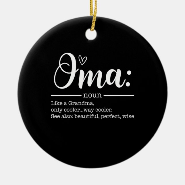 Mother Art Cute Oma Definition Birthday Ceramic Tree Decoration (Front)