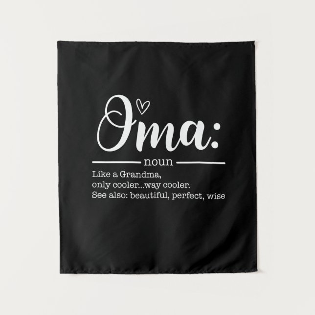 Mother Art Cute Oma Definition Birthday Tapestry (Front)