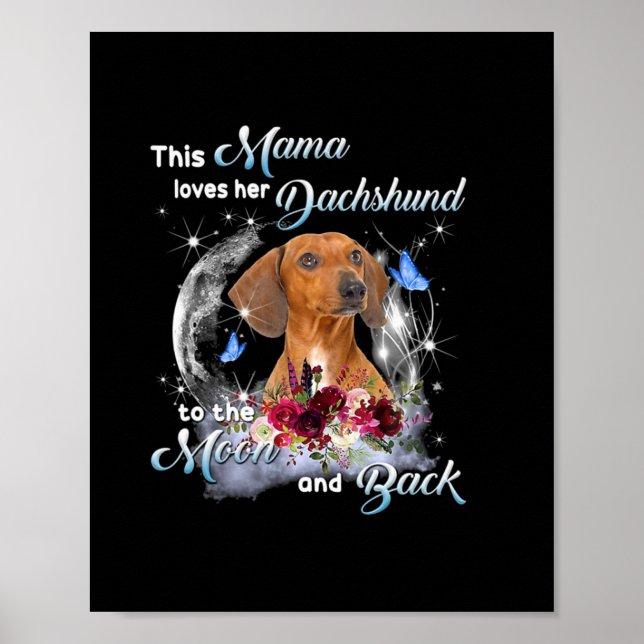 Mother Art Dachshund Mama Birthday Poster (Front)