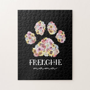 Mother Art Frenchie Mama Floral Paw French Bulldog Jigsaw Puzzle