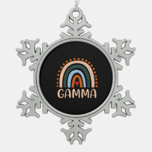 Mother Art Gamma Rainbow Grandma Cute Birthday Snowflake Pewter Christmas Ornament