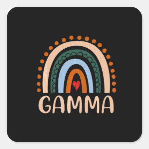 Mother Art   Gamma Rainbow Grandma Cute Birthday Square Sticker