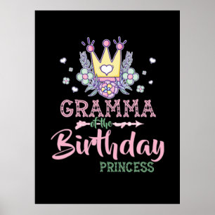 Mother Art   Gramma Of The Birthday Princess Xmas Poster