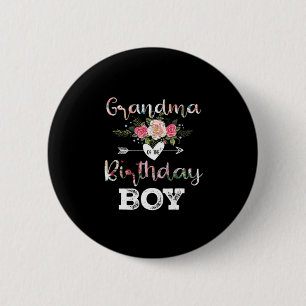 Mother Art   Grandma Of A Birthday Boy Birthday 6 Cm Round Badge