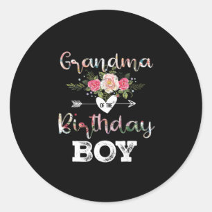 Mother Art   Grandma Of A Birthday Boy Birthday Classic Round Sticker