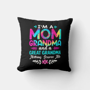Mother Art   I Am A Mom Great Grandma Birthday Cushion