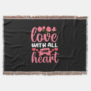 Mother Art Love With All Tour Heart Throw Blanket