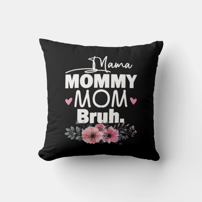 Mother Art | Mama Mummy Mum Bruh Floral Birthday Cushion (Front)