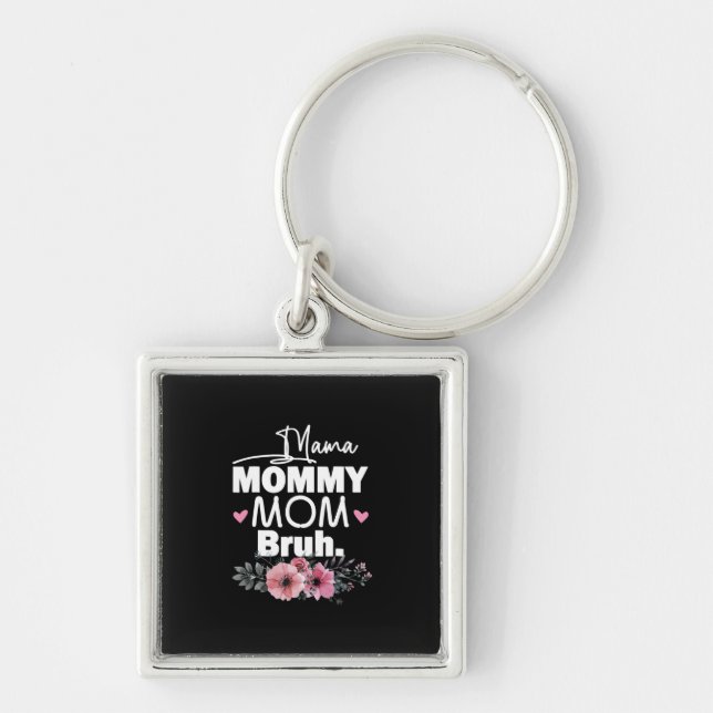 Mother Art | Mama Mummy Mum Bruh Floral Birthday Key Ring (Front)