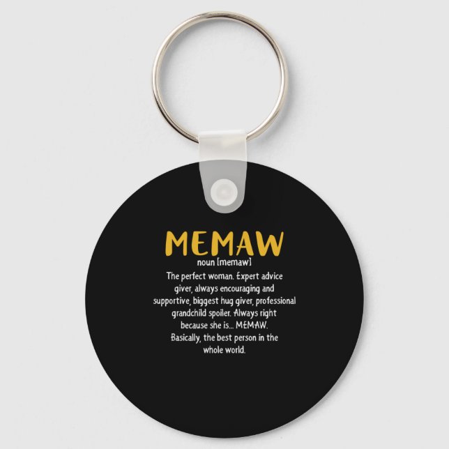 Mother Art Memaw Definition Key Ring (Front)