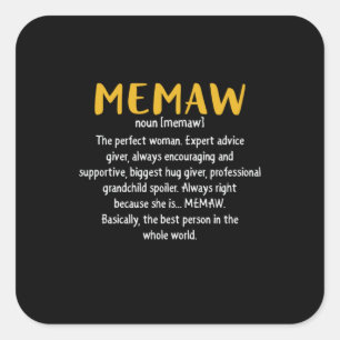 Mother Art Memaw Definition Square Sticker