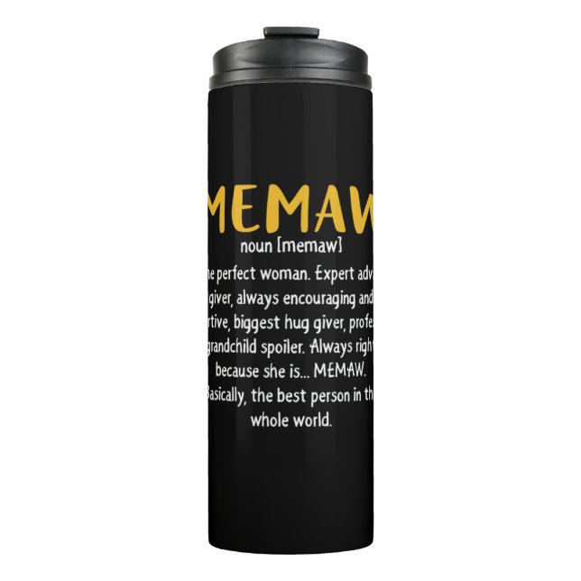 Mother Art Memaw Definition Thermal Tumbler (Front)