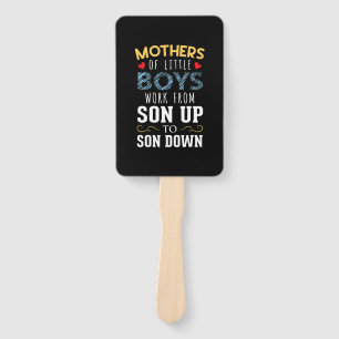 Mother Art   Mothers of Little Boys Birthday Hand Fan