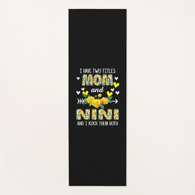 Mother Art | Mum And Nini Floral Birthday Yoga Mat (Front)